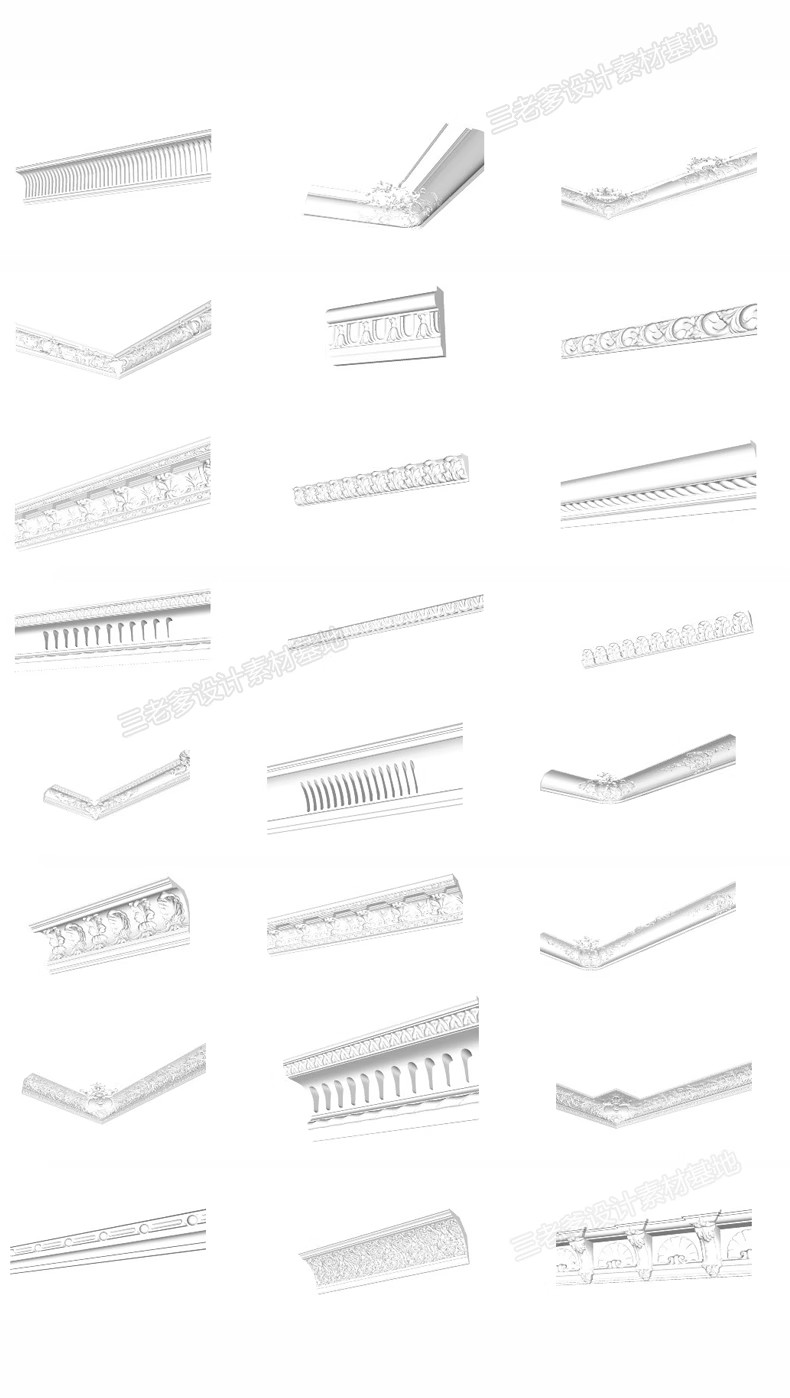 图片[41]-草图大师欧式法式雕花角花罗马柱石膏线条角线建筑构件SU模型库-大怪兽分享