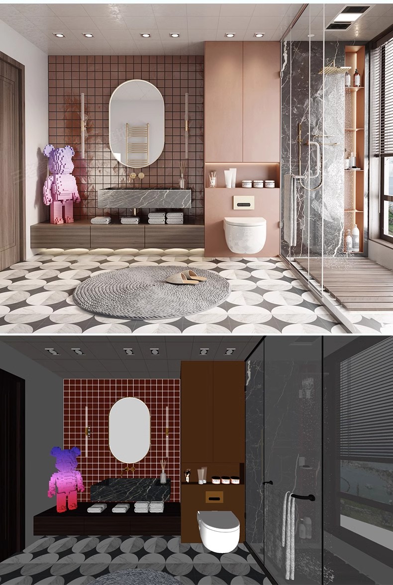 图片[40]-浴室卫生间卫浴SU模型库家装草图大师马桶洗手盆浴缸淋浴sketchup-大怪兽分享