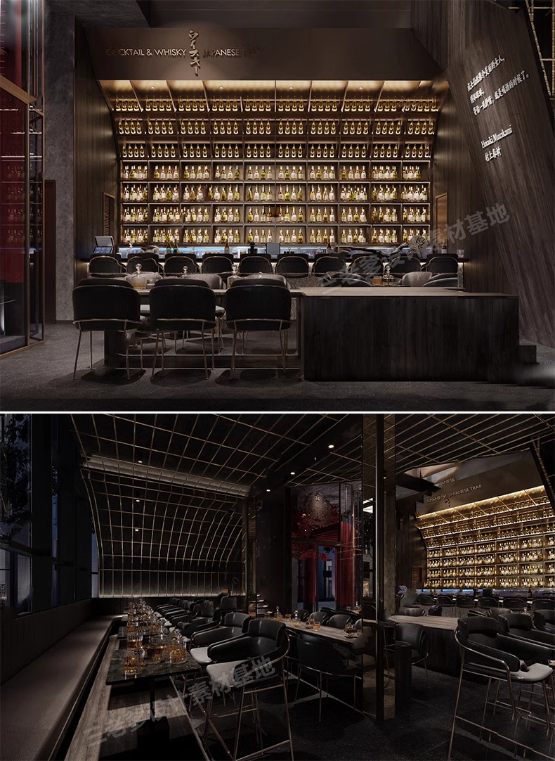 图片[22]-酒吧清吧音乐主题餐厅SU模型复古LOFT工业风娱乐会所餐吧草图大师-大怪兽分享