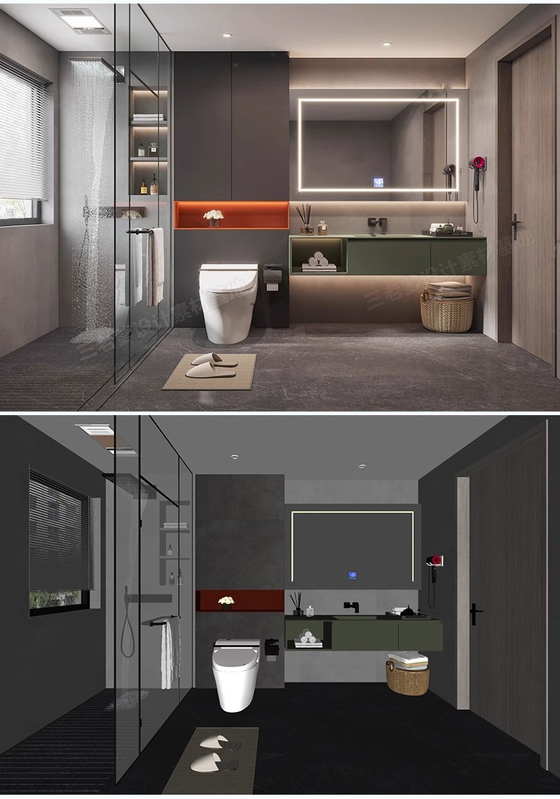 图片[41]-浴室卫生间卫浴SU模型库家装草图大师马桶洗手盆浴缸淋浴sketchup-大怪兽分享