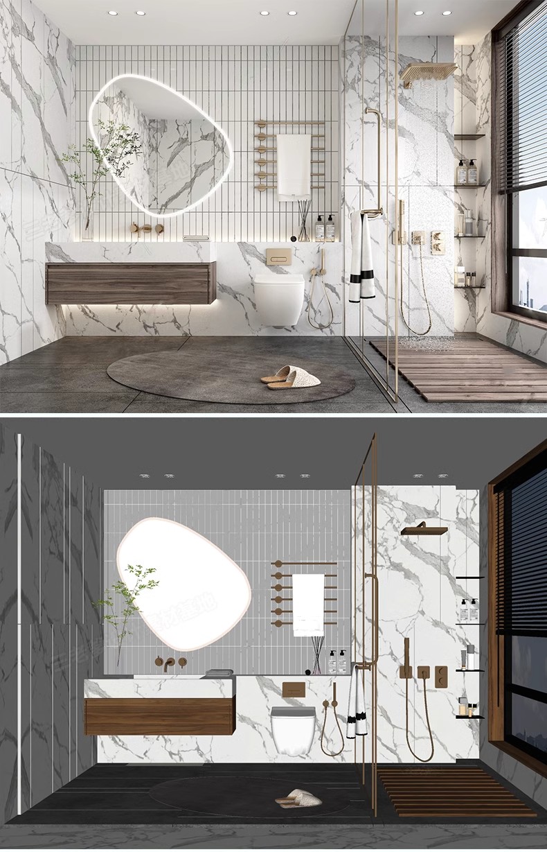 图片[42]-浴室卫生间卫浴SU模型库家装草图大师马桶洗手盆浴缸淋浴sketchup-大怪兽分享