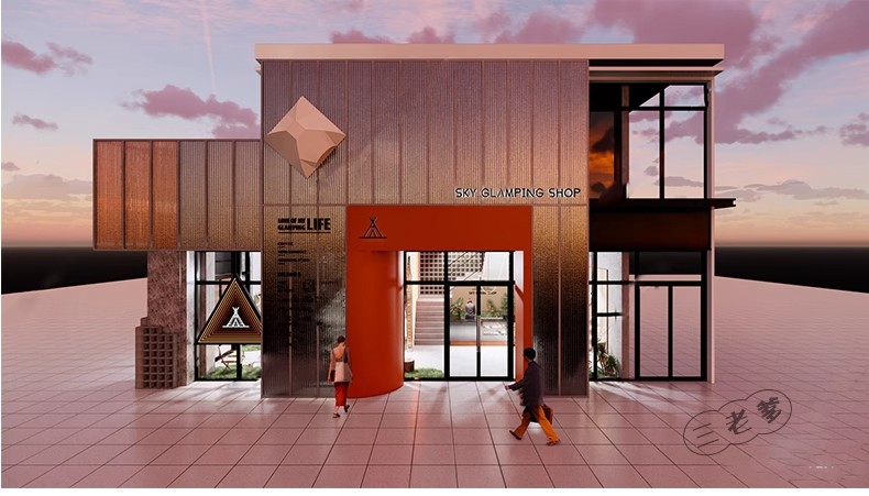 图片[42]-草图大师门头SU模型现代新中式餐厅甜品店面商业街餐饮店铺门面-大怪兽分享