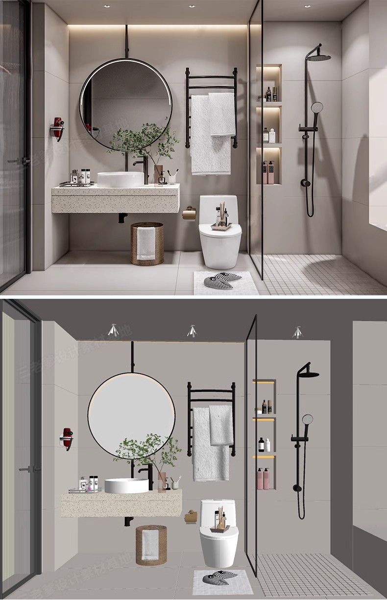 图片[43]-浴室卫生间卫浴SU模型库家装草图大师马桶洗手盆浴缸淋浴sketchup-大怪兽分享