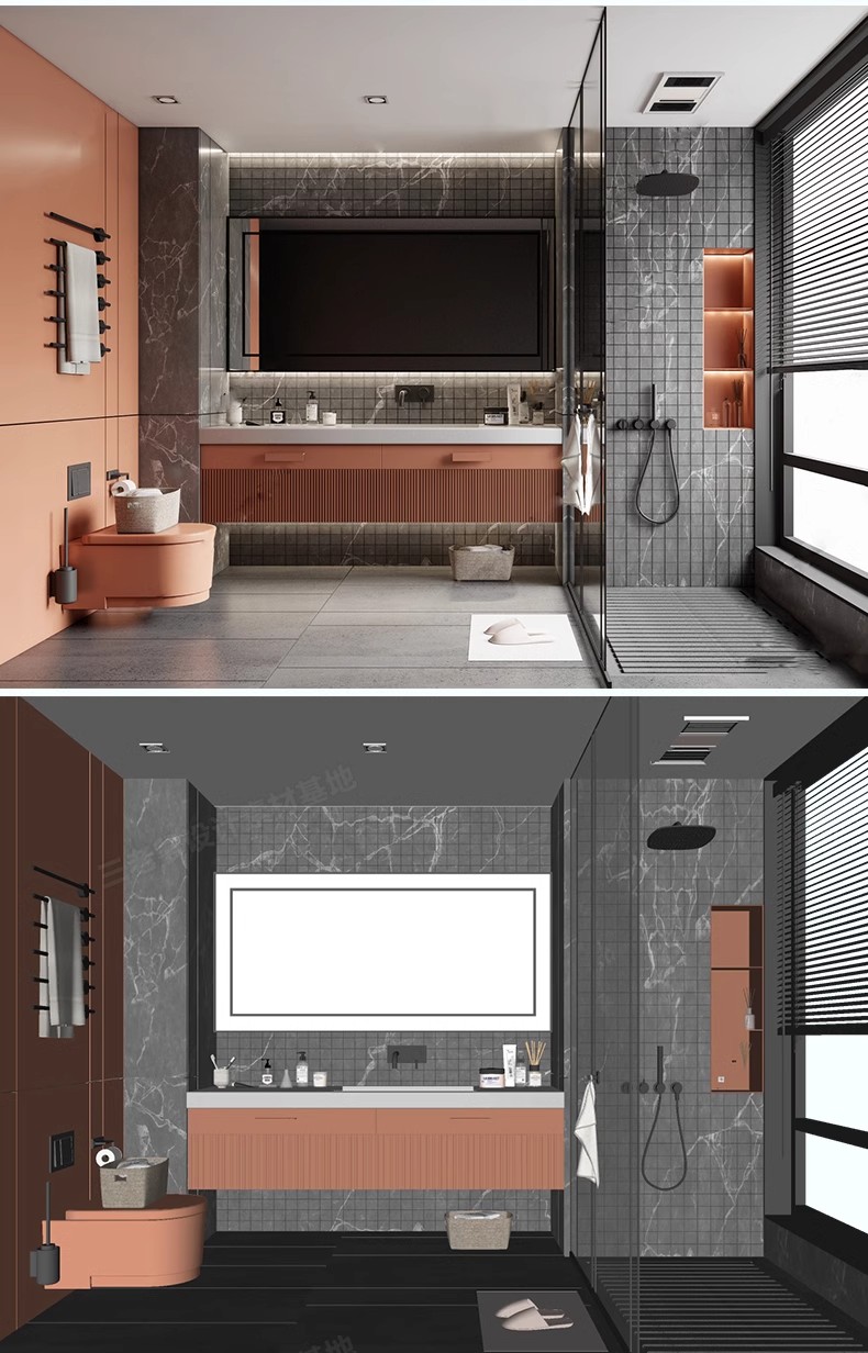 图片[44]-浴室卫生间卫浴SU模型库家装草图大师马桶洗手盆浴缸淋浴sketchup-大怪兽分享