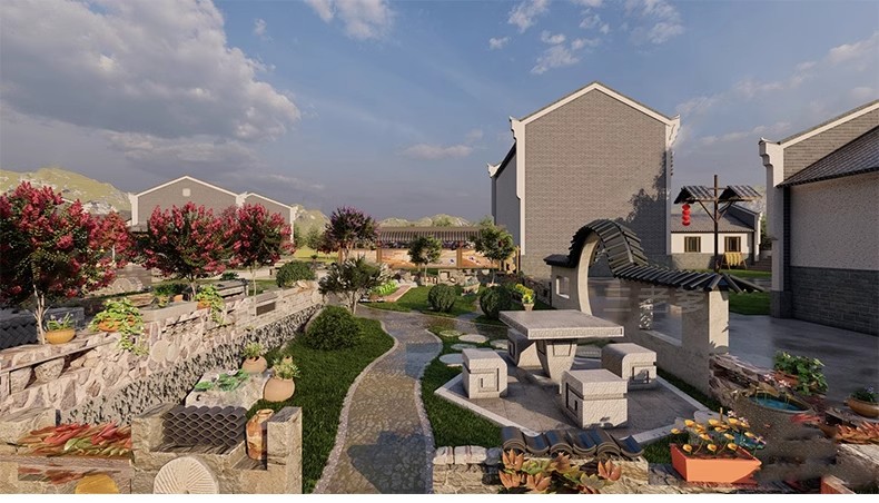 图片[45]-农村村庄落老房改造新中式景区民宿度假村美丽乡村SU模型草图大师-大怪兽分享