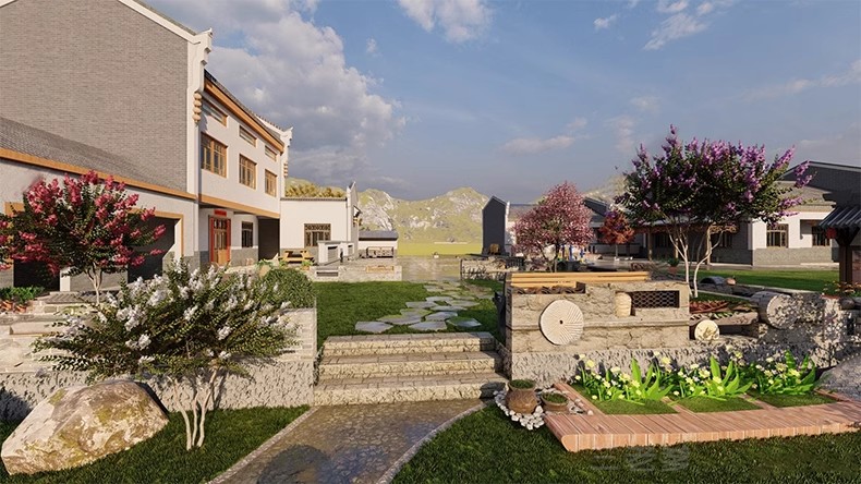 图片[46]-农村村庄落老房改造新中式景区民宿度假村美丽乡村SU模型草图大师-大怪兽分享