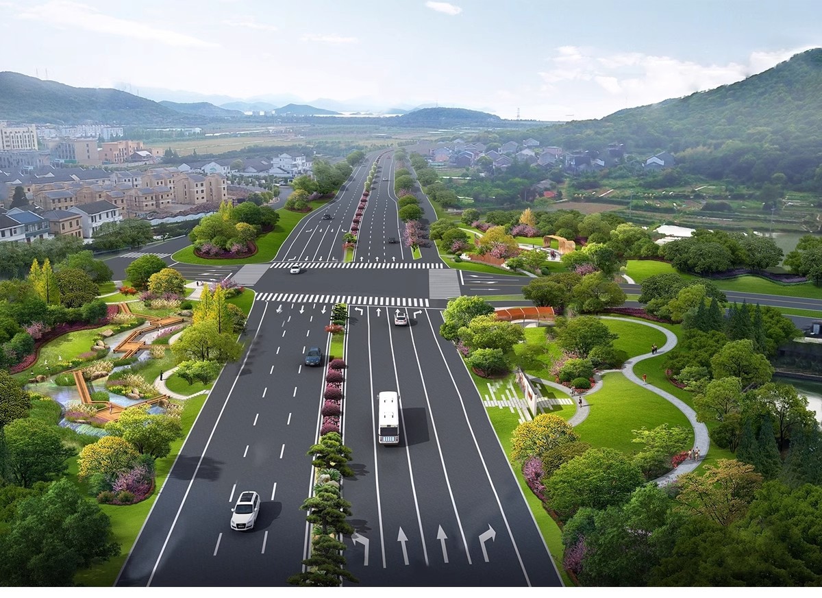图片[12]-城市道路公路车行道斑马线地面指示线十字交通路口su模型草图大师-大怪兽分享
