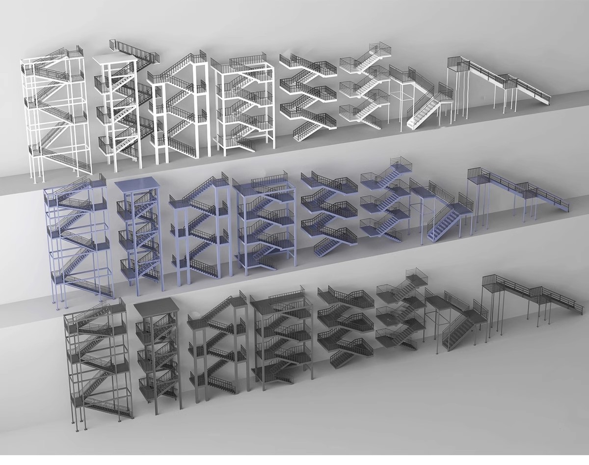 图片[12]-户外钢结构楼梯SU模型建筑工地安全爬梯设计sketchup草图大师素材-大怪兽分享