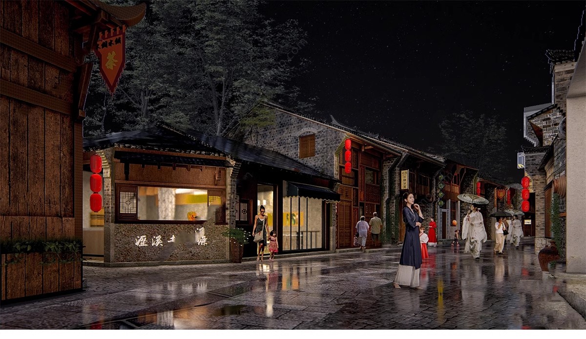 图片[12]-草图大师中式商业街古镇仿古风情步行街古建小镇旅游度假区SU模型-大怪兽分享