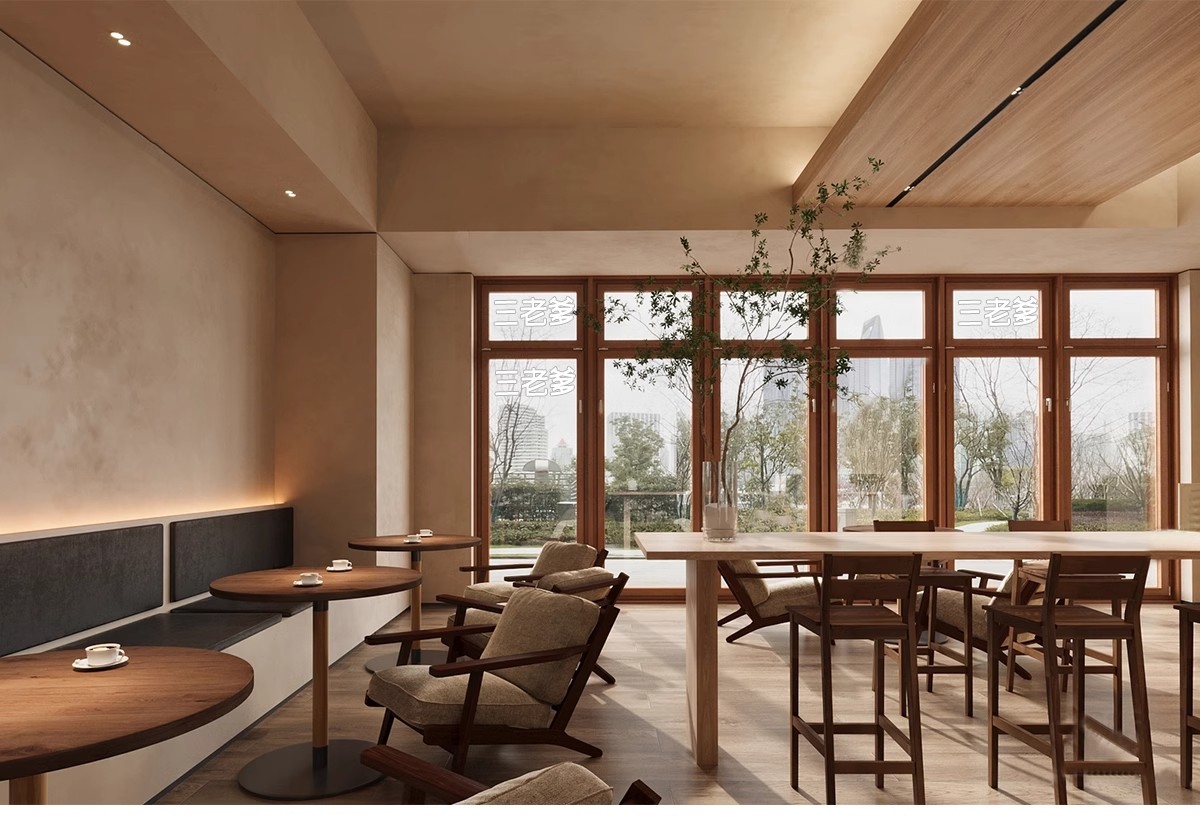图片[12]-侘寂风餐厅室内设计饭店奶茶店咖啡厅餐饮空间工装草图大师SU模型-大怪兽分享