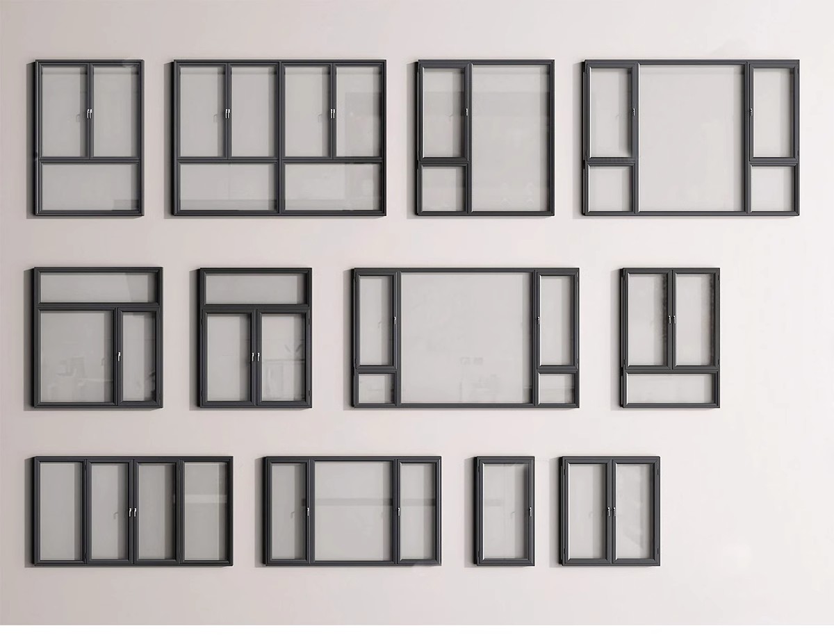 图片[12]-草图大师现代窗户组合推拉窗平开窗落地窗铝合金窗框断桥窗SU模型-大怪兽分享