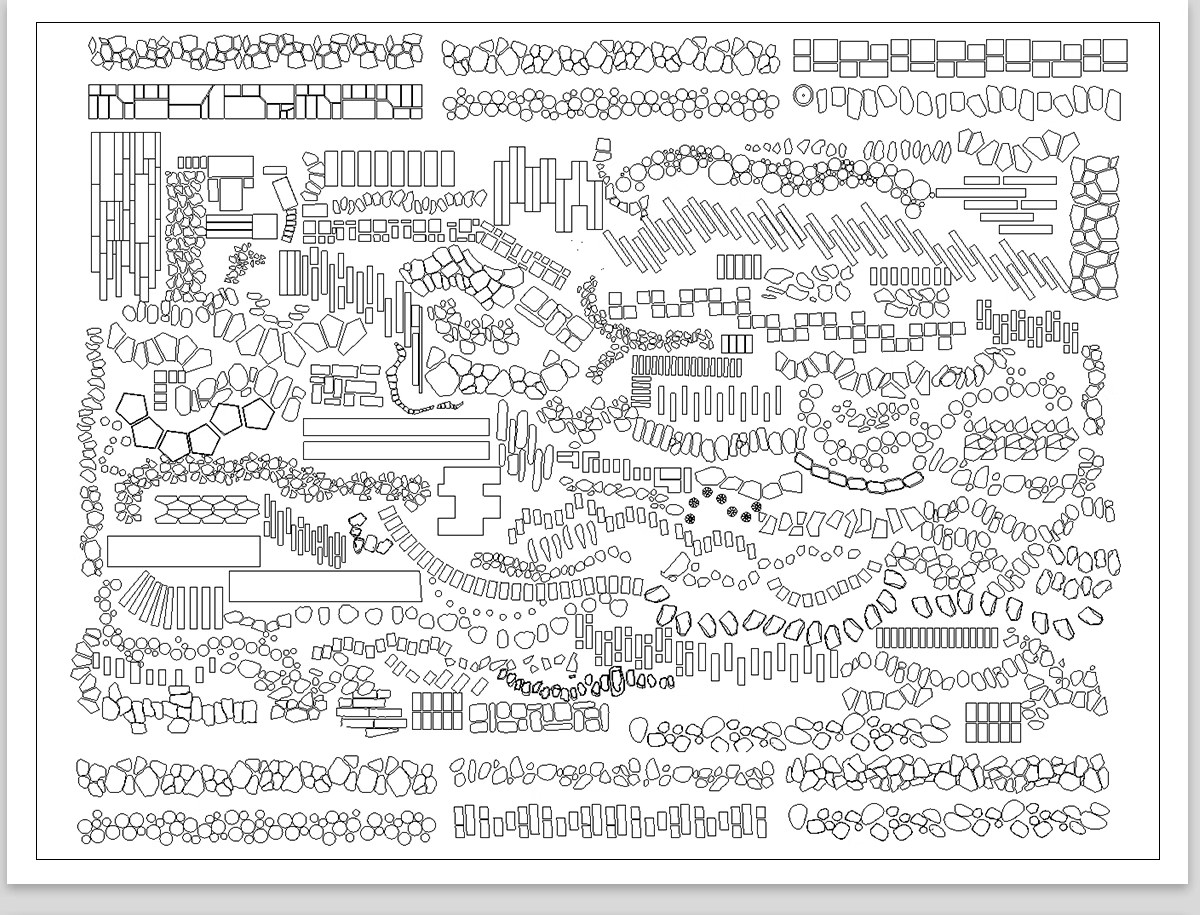 图片[12]-步道汀步小路CAD施工图 地面园林铺装中式别墅庭院景观小品图库块-大怪兽分享