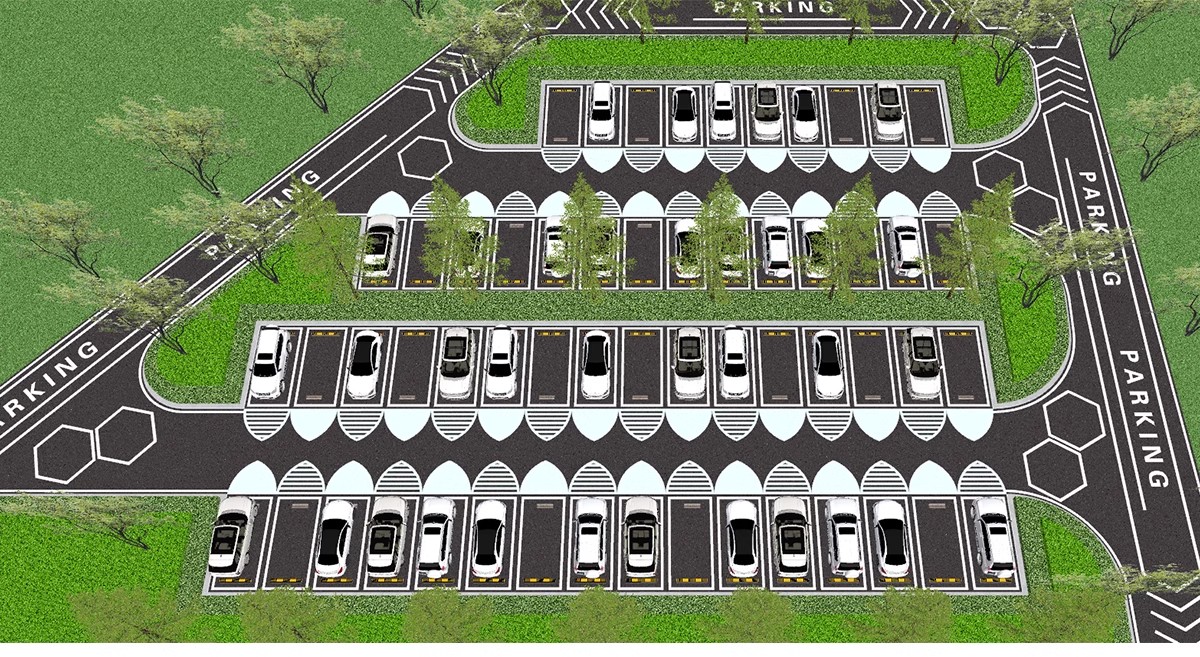 图片[12]-户外生态露天停车场SU模型公共停车坪停车位sketchup草图大师素材-大怪兽分享