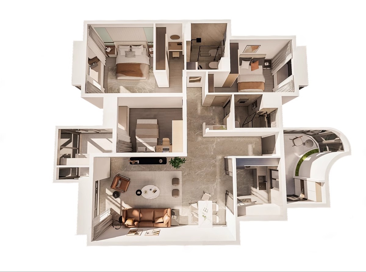 图片[21]-家装全屋整套客厅卧室厨房北欧现代新中式整体全套室内设计SU模型-大怪兽分享