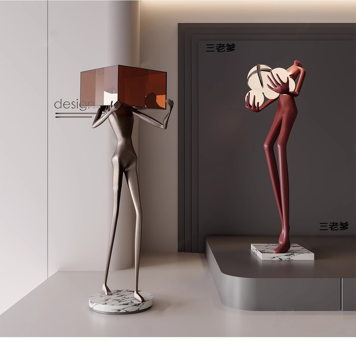 图片[23]-室内SU模型北欧创意雕塑摆件公仔现代装饰品组合挂画草图大师素材-大怪兽分享