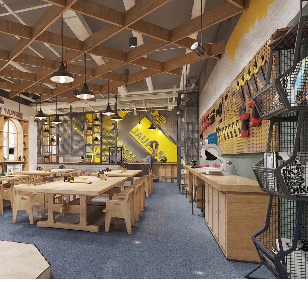 图片[12]-DIY手工坊木工陶艺馆幼儿园教室美工木作培训工坊草图大师su模型-大怪兽分享