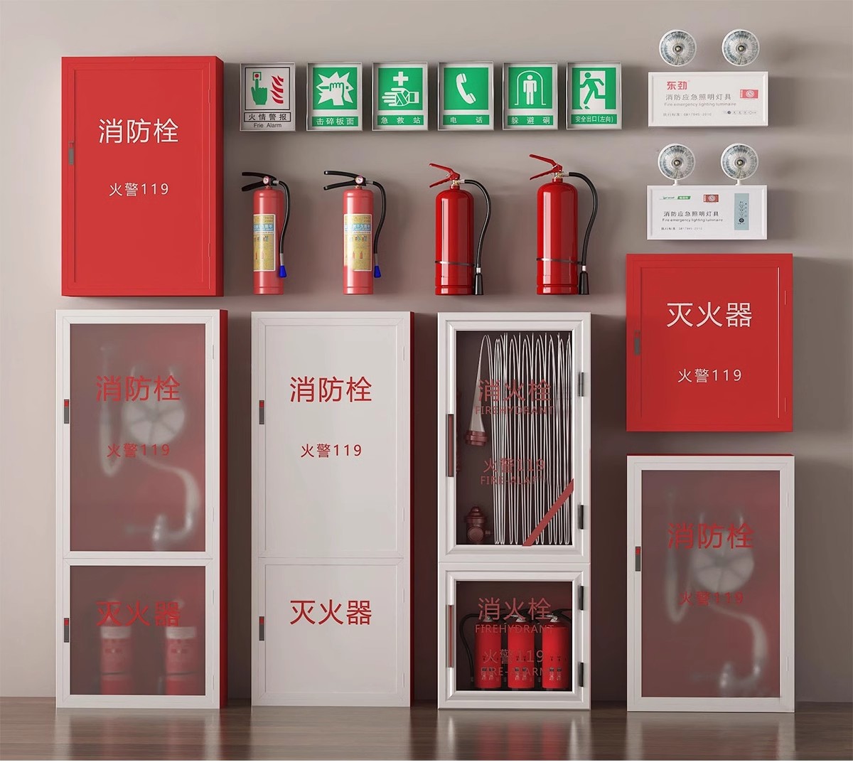 图片[12]-消防门防火安全门应急照明灯消火栓灭火器材SU模型草图大师素材库-大怪兽分享
