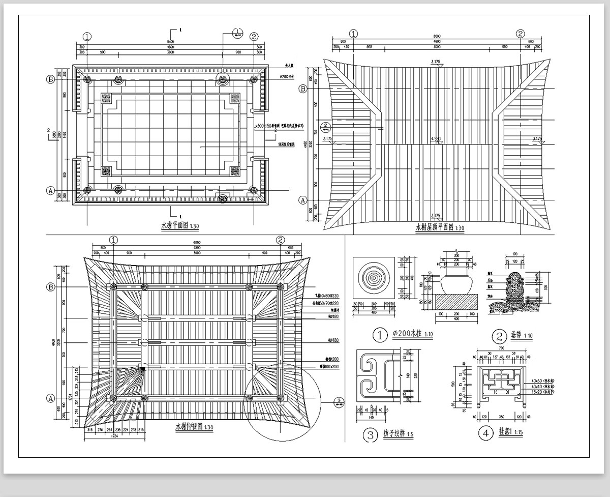 图片[12]-仿古凉亭廊架连廊水榭中式古典园林古建平立面景观亭子CAD施工图-大怪兽分享