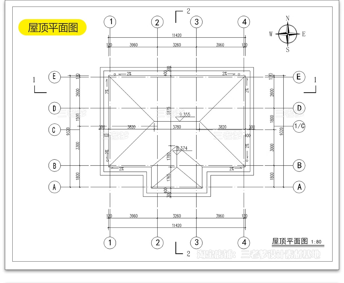 图片[11]-自建房别墅一层二层CAD施工图纸设计图 房屋效果建筑农村布局图-大怪兽分享