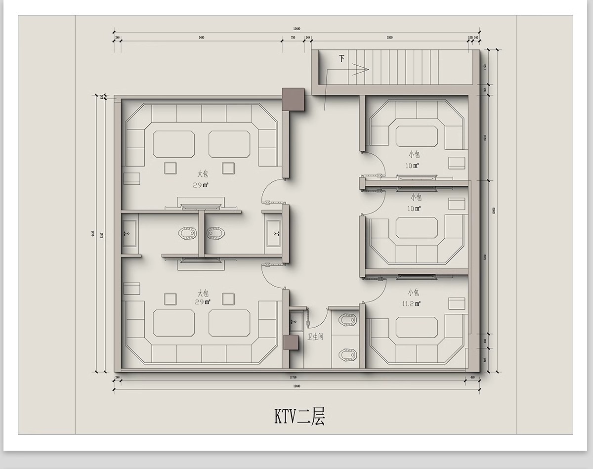 图片[12]-酒吧KTV装修设计cad施工图纸夜场夜总会3d效果图平面娱乐会所素材-大怪兽分享