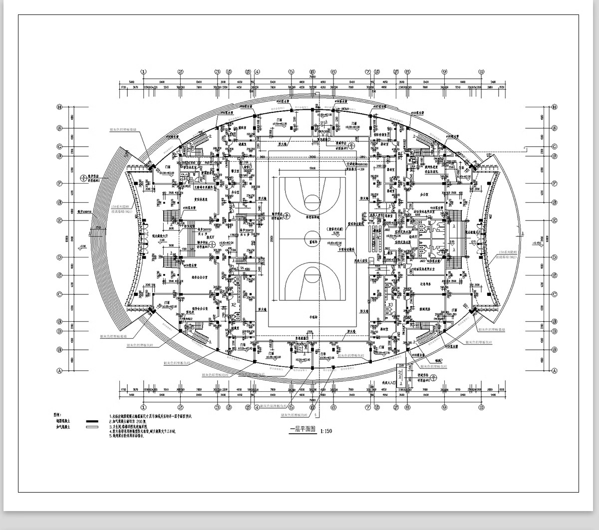 图片[12]-体育馆CAD施工图平面图篮球运动场健身中心建筑规划方案素材设计-大怪兽分享