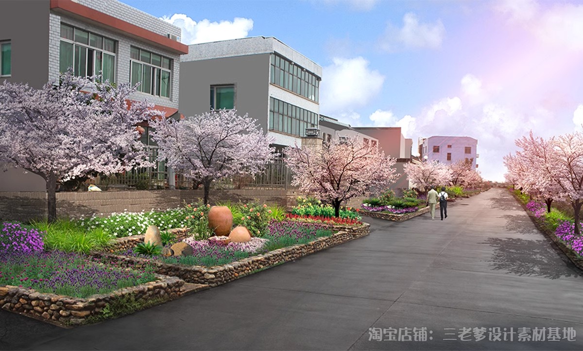图片[12]-新农村环境景观改造效果图ps后期 美丽乡村绿化花境卉素材psd分层-大怪兽分享
