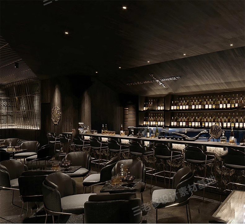 图片[32]-酒吧清吧音乐主题餐厅SU模型复古LOFT工业风娱乐会所餐吧草图大师-大怪兽分享