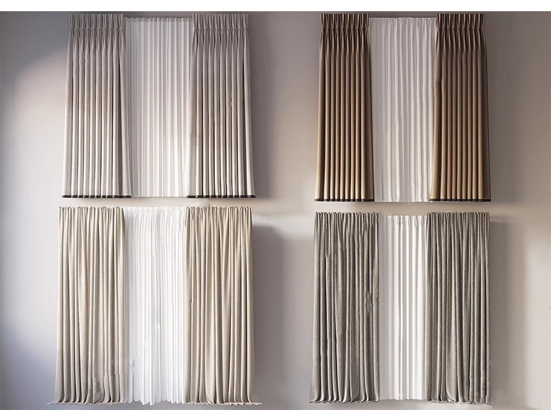 图片[34]-客厅卧室软装现代布艺罗马杆窗帘纱帘帷幔遮光拉帘SU模型草图大师-大怪兽分享