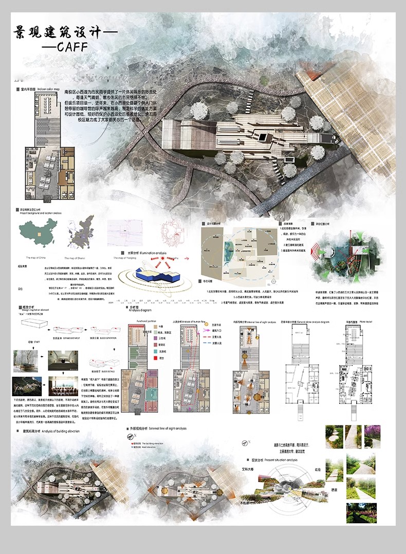 图片[13]-小清新竞赛园林景观建筑环艺公园广场设计排版模板PS展板PSD素材-大怪兽分享