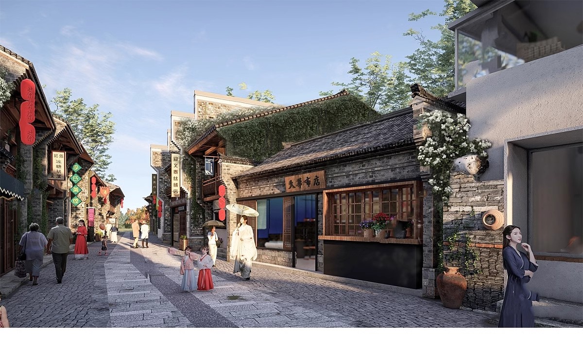 图片[13]-草图大师中式商业街古镇仿古风情步行街古建小镇旅游度假区SU模型-大怪兽分享