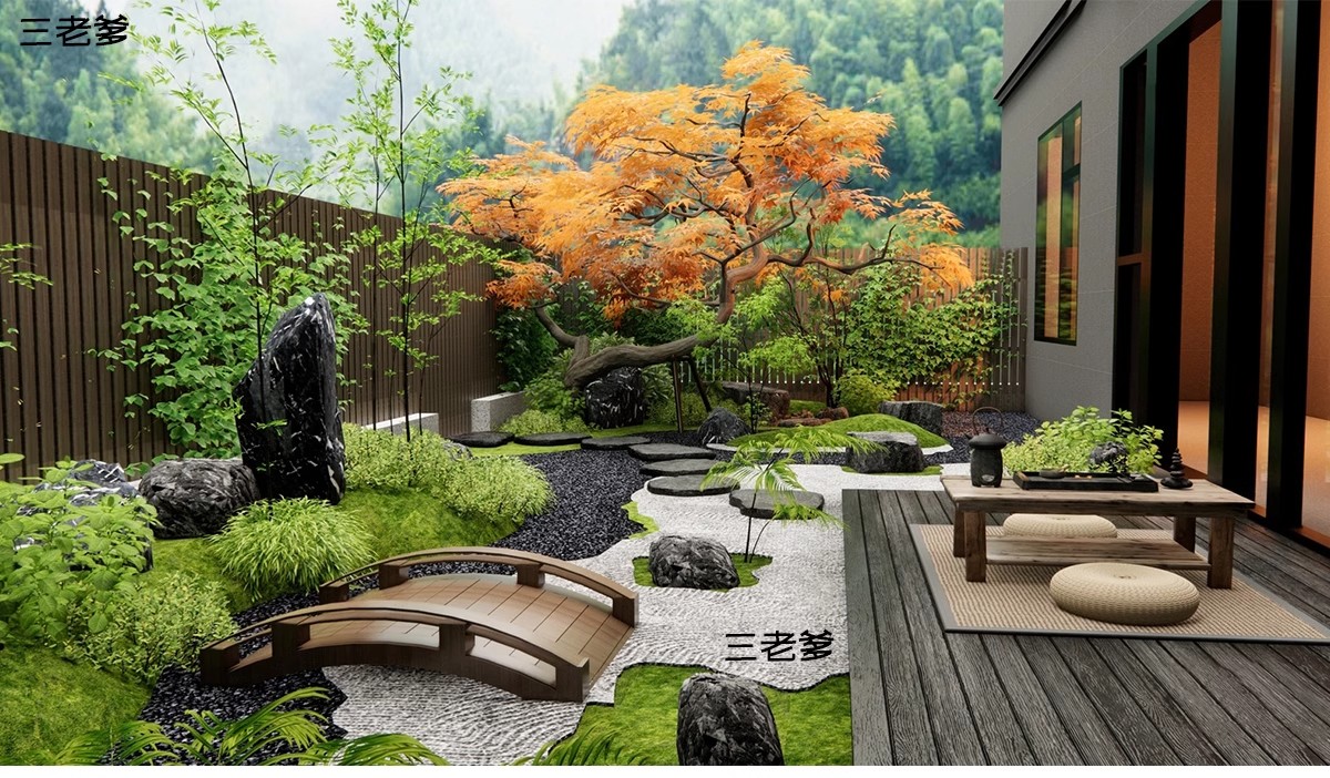 图片[12]-禅意新中式日式别墅庭院茶室枯山水景观假山流水SU模型草图大师-大怪兽分享