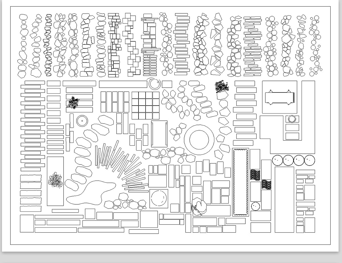 图片[13]-步道汀步小路CAD施工图 地面园林铺装中式别墅庭院景观小品图库块-大怪兽分享