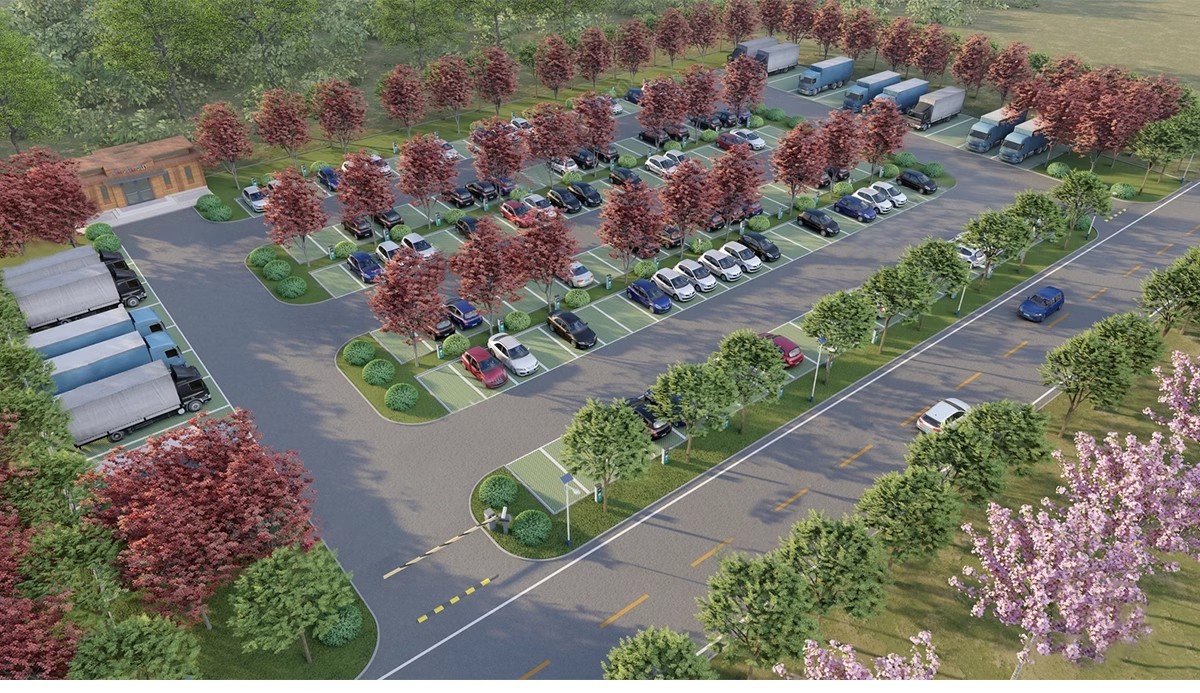 图片[13]-户外生态露天停车场SU模型公共停车坪停车位sketchup草图大师素材-大怪兽分享