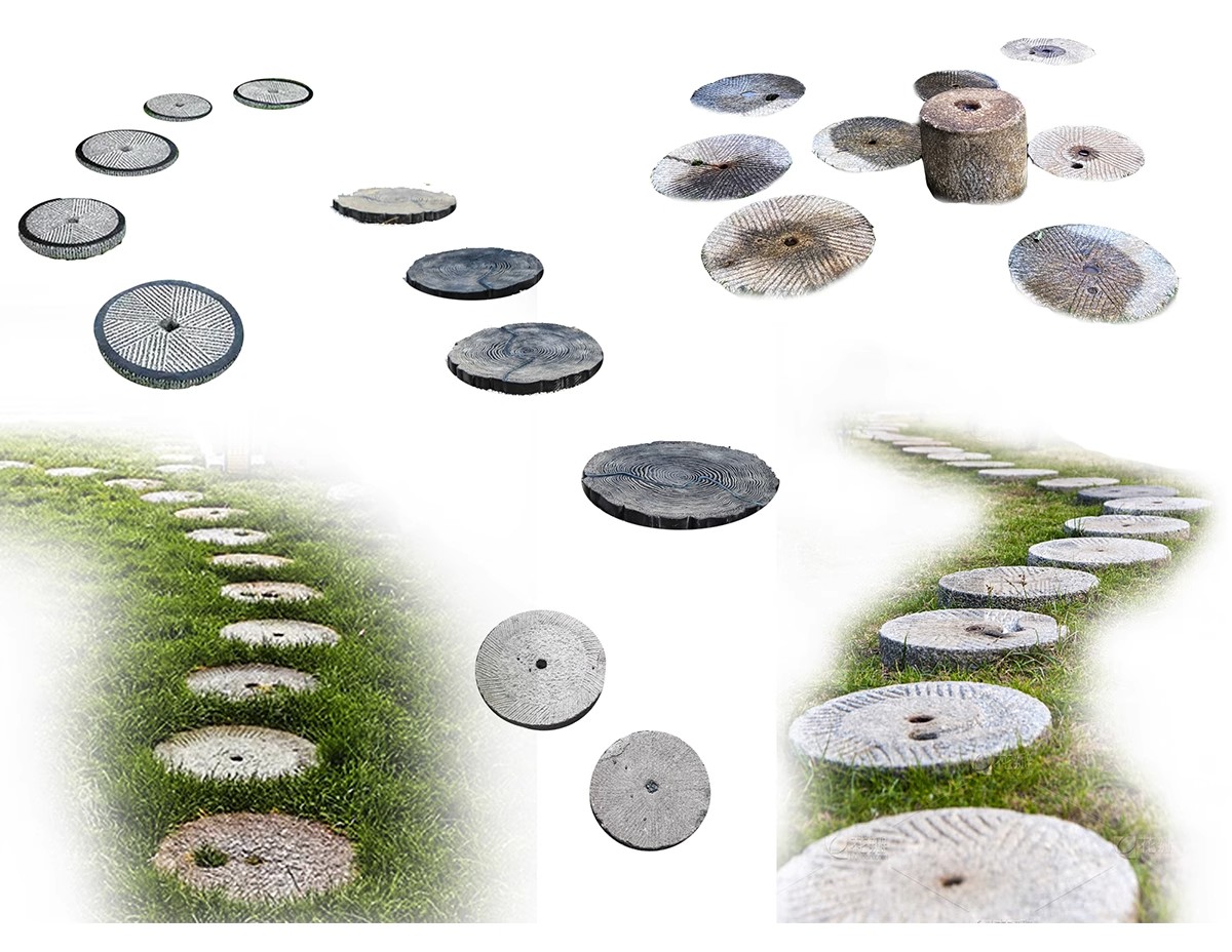 图片[13]-汀步平面彩平图psd素材公园庭院效果踏步石园林小路青石板PS拼贴-大怪兽分享