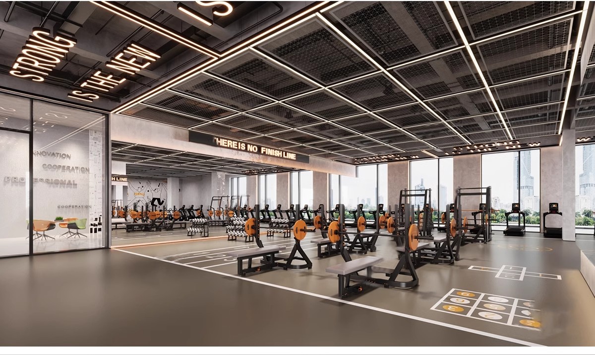 图片[13]-现代工业风健身房SU模型配套CAD施工图俱乐部私教瑜伽室草图大师-大怪兽分享