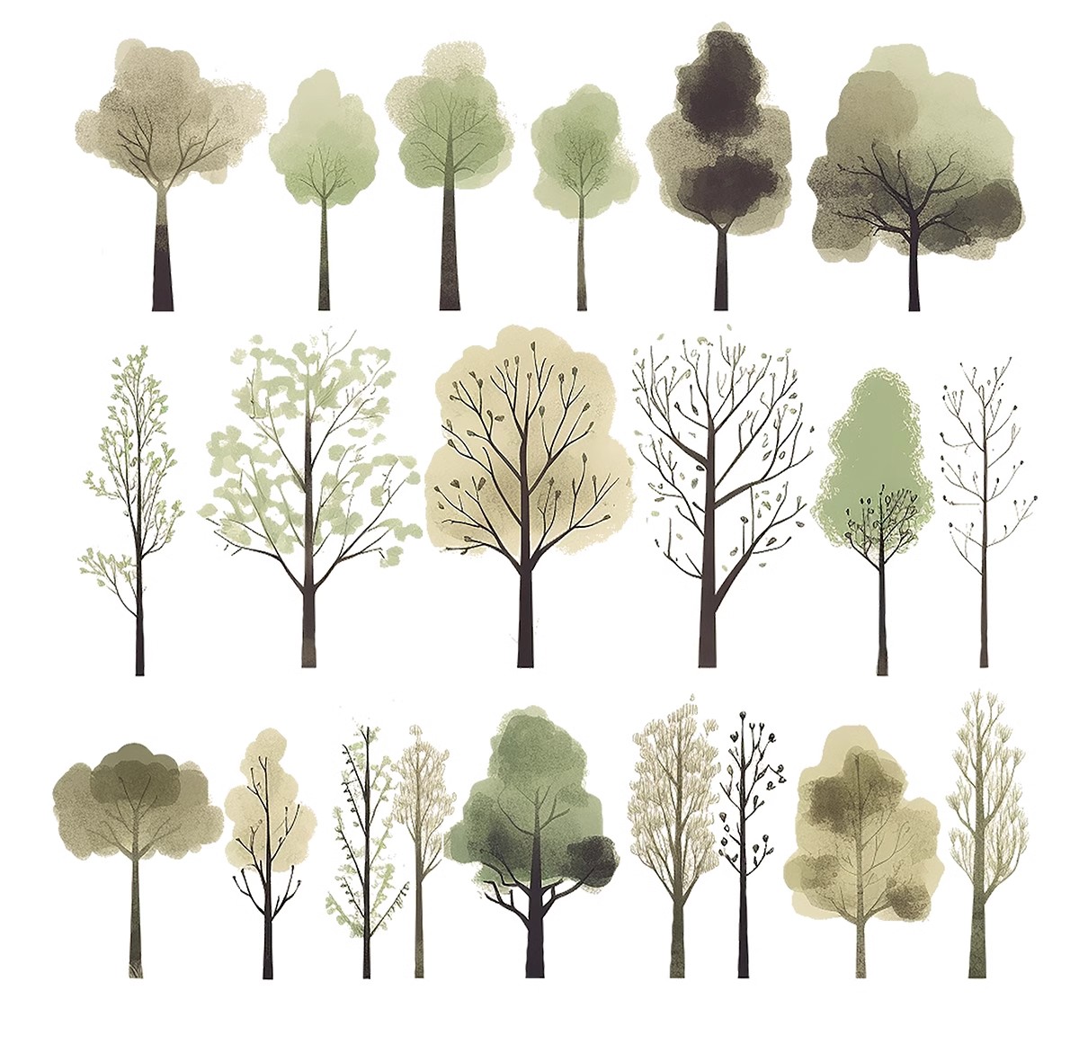 图片[13]-绿色纹理树PS素材竞赛风拼贴风小清新简约绿地鸟瞰轴测PSD文件PNG-大怪兽分享