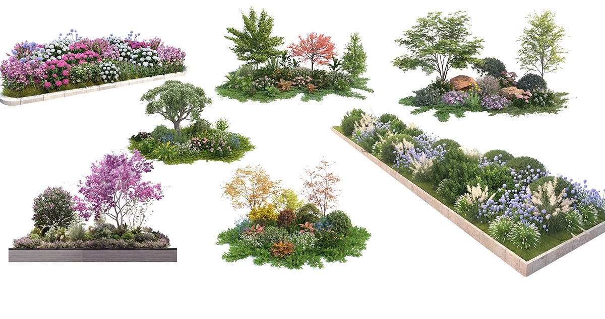 图片[12]-花坛树池ps素材库景观花镜花草植物乔灌木造型组团psd免抠效果图-大怪兽分享