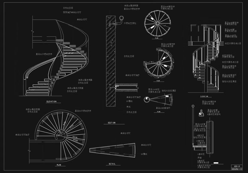 图片[13]-室内住宅楼梯节点大样图平面立面图剖面图扶手栏杆cad图纸施工图-大怪兽分享