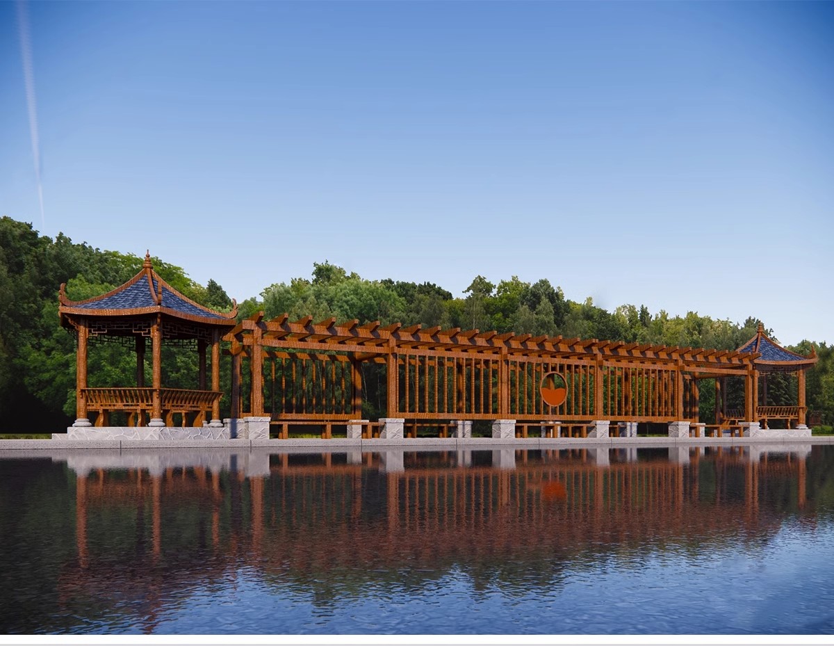 图片[13]-仿古长廊公园景区古建木廊连廊廊架亭廊景观亭子SU模型草图大师-大怪兽分享