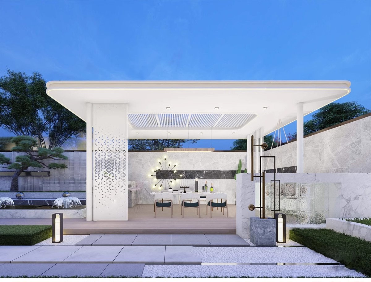 图片[13]-现代新中式庭院花园亭子会客厅铝合金景观亭铝艺休闲凉亭su模型-大怪兽分享