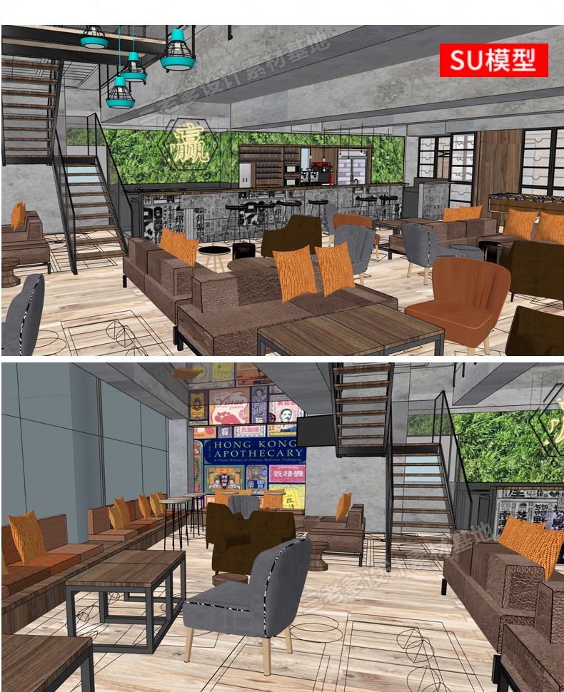 图片[48]-办公室SU模型CAD全套现代北欧会议室共享空间loft工作室草图大师-大怪兽分享