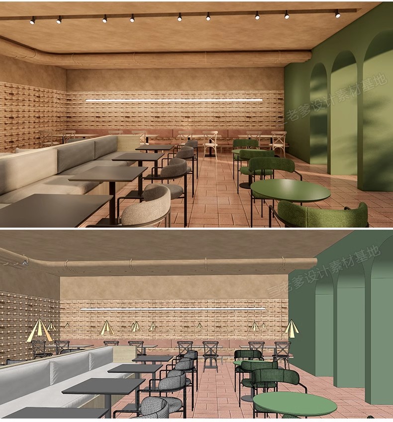 图片[44]-侘寂风餐厅室内设计饭店奶茶店咖啡厅餐饮空间工装草图大师SU模型-大怪兽分享