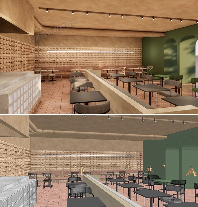 图片[45]-侘寂风餐厅室内设计饭店奶茶店咖啡厅餐饮空间工装草图大师SU模型-大怪兽分享