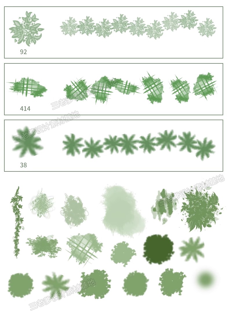 图片[14]-平面树植物ps笔刷小清新水彩树乔木灌木总平面图灰色彩平植物笔刷-大怪兽分享
