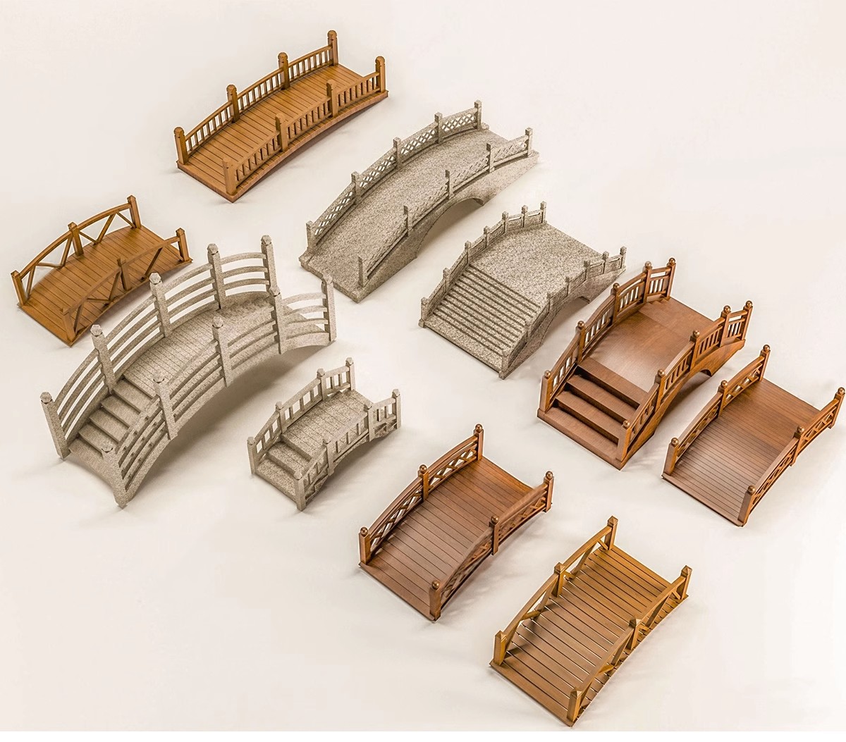 图片[13]-景观桥石桥拱桥木桥SU模型sketchup设计素材库新中式草图大师小桥-大怪兽分享