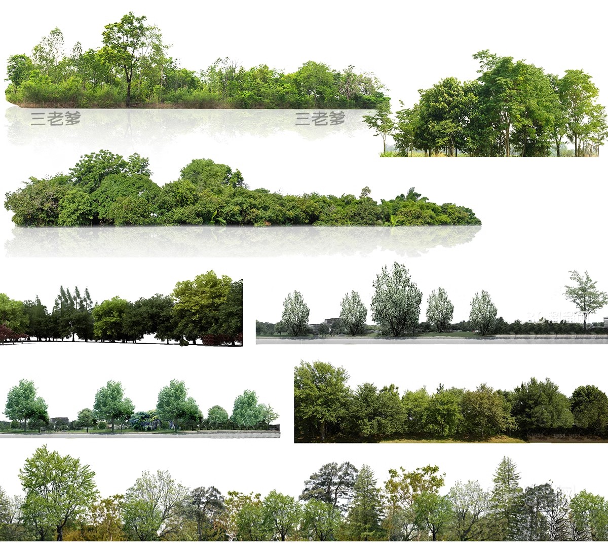 图片[14]-远景山背景植物树木ps素材 树林丛林配景树园林景观效果图psd免抠-大怪兽分享