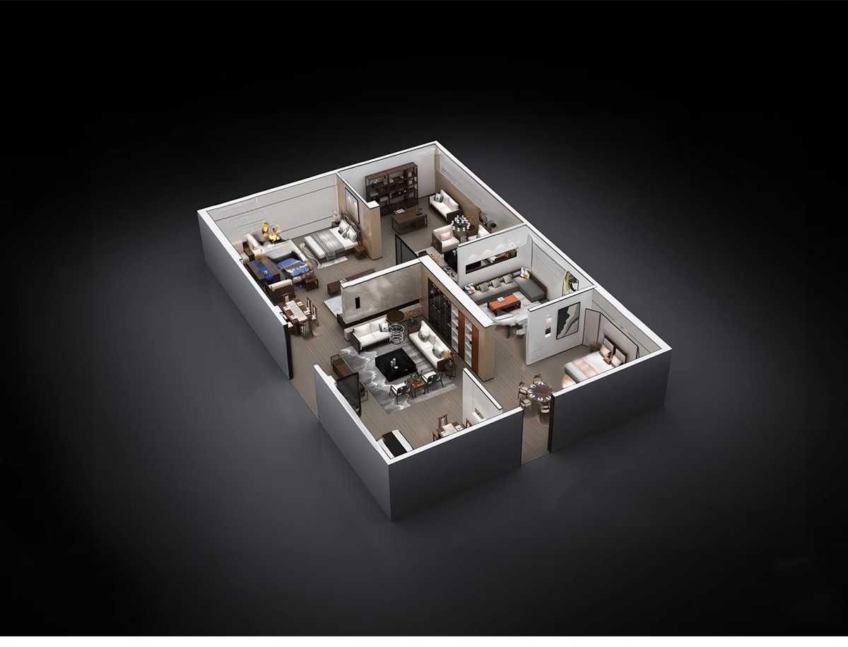 图片[23]-家装全屋整套客厅卧室厨房北欧现代新中式整体全套室内设计SU模型-大怪兽分享