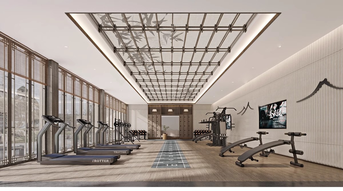 图片[14]-现代工业风健身房SU模型配套CAD施工图俱乐部私教瑜伽室草图大师-大怪兽分享