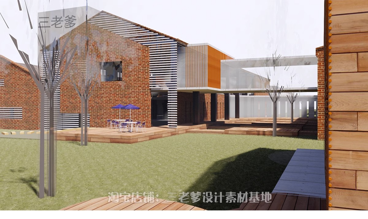 图片[14]-废弃工厂厂房仓库改造办公楼创意园区竞赛风建筑SU模型CAD施工图-大怪兽分享