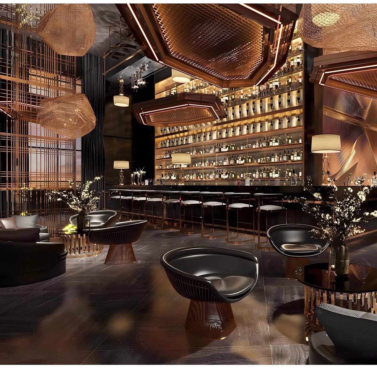 图片[14]-酒吧清吧音乐主题餐厅SU模型复古LOFT工业风娱乐会所餐吧草图大师-大怪兽分享